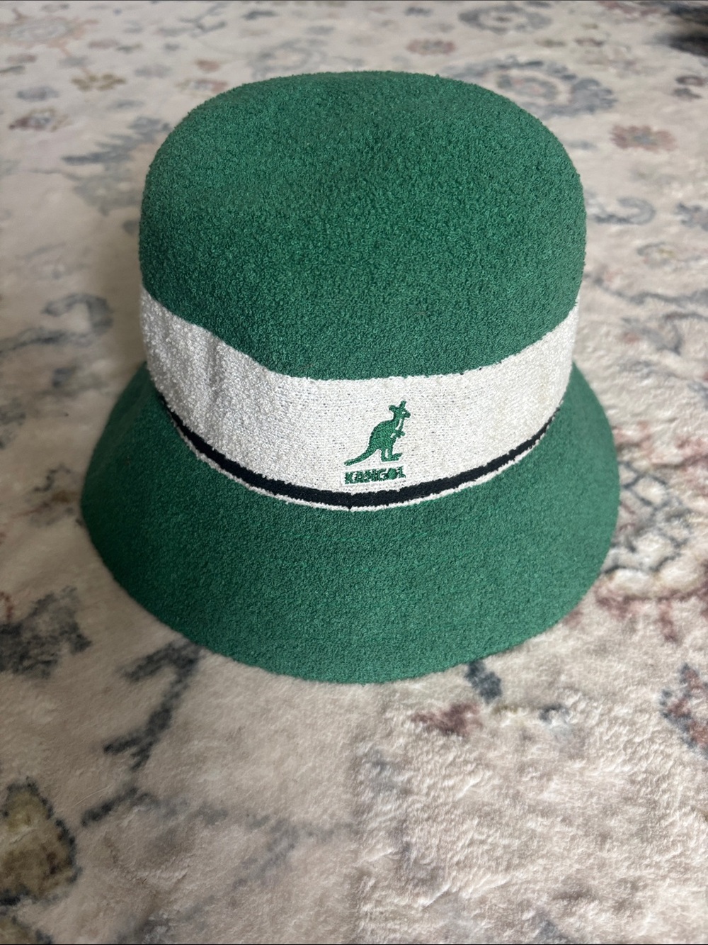 Kangol small Dark Green & White Terry Bucket Hat